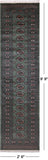 Green Bokhara Hand-Knotted Wool Runner Rug - 2' 6" X 9' 9"