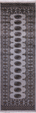 Grey Bokhara Hand-Knotted Wool Runner Rug - 2' 7" X 8' 0"