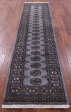 Grey Bokhara Handmade Wool Runner Rug - 2' 7" X 10' 3"