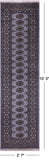 Grey Bokhara Handmade Wool Runner Rug - 2' 7" X 10' 3"