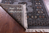 Grey Bokhara Handmade Wool Runner Rug - 2' 7" X 10' 3"