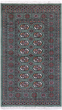 Green Bokhara Hand-Knotted Wool Rug - 3' 1" X 5' 6"