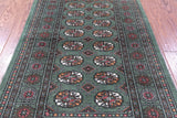Green Bokhara Hand-Knotted Wool Rug - 3' 1" X 5' 6"