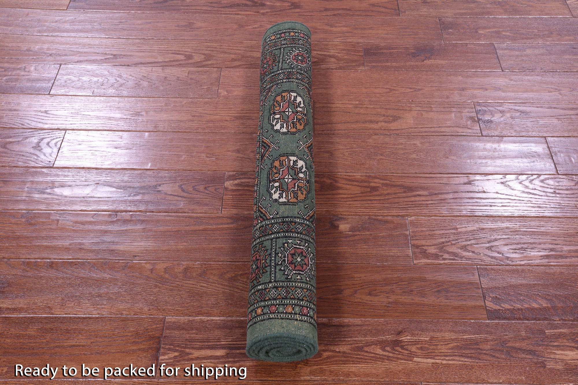 Green Bokhara Hand-Knotted Wool Rug - 3' 1" X 5' 6"
