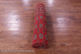 Red Bokhara Handmade Wool Rug - 9' 1" X 12' 1"