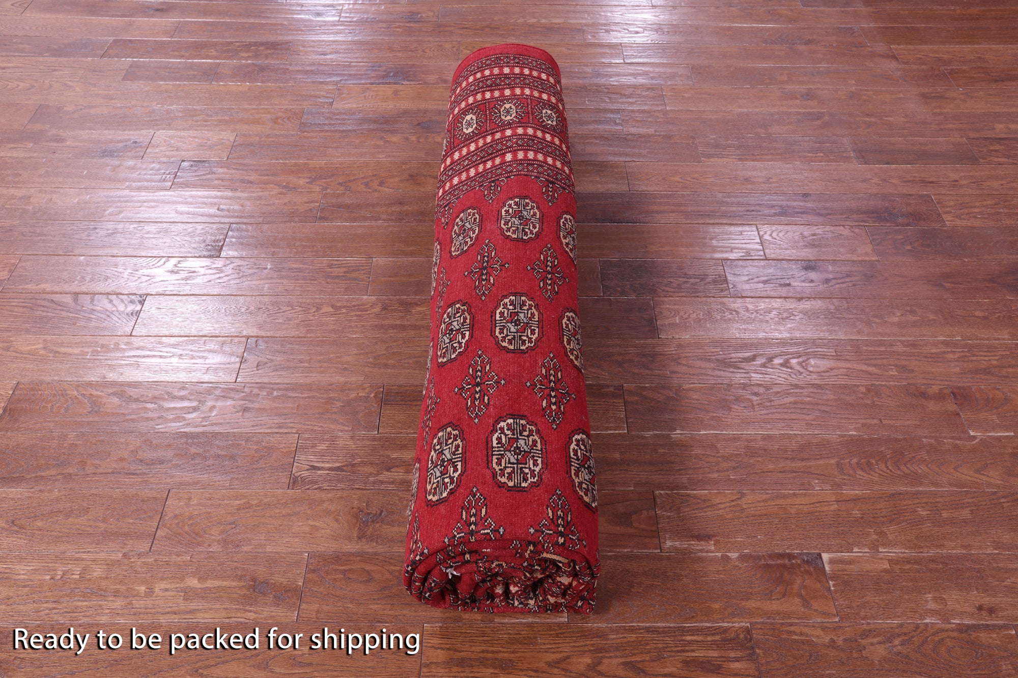 Red Bokhara Handmade Wool Rug - 9' 1" X 12' 1"
