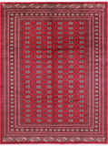 Red Bokhara Handmade Wool Rug - 9' 1" X 12' 1"