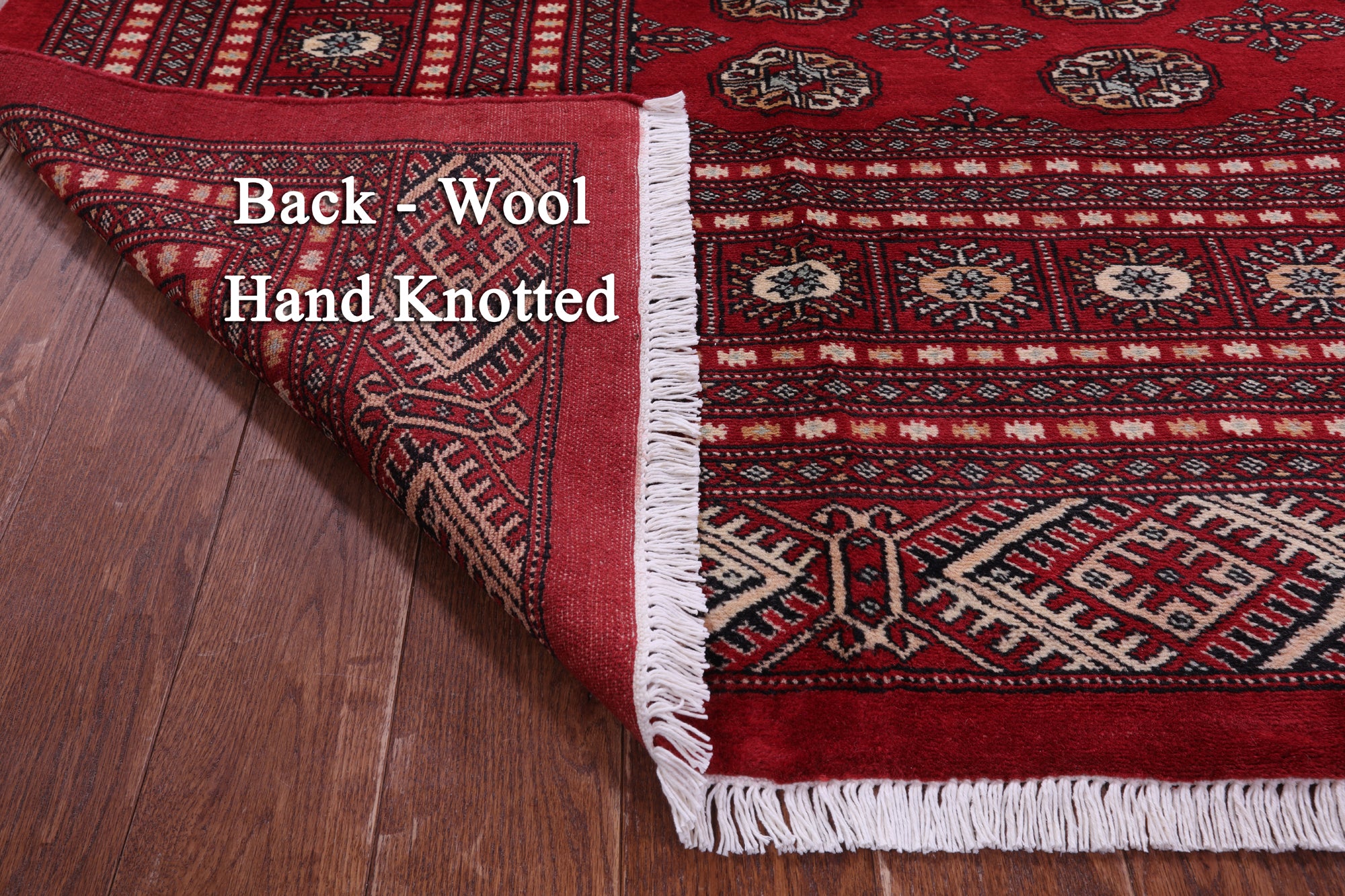 Red Bokhara Handmade Wool Rug - 9' 1" X 12' 1"