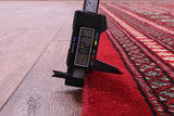 Red Bokhara Handmade Wool Rug - 9' 1" X 12' 1"