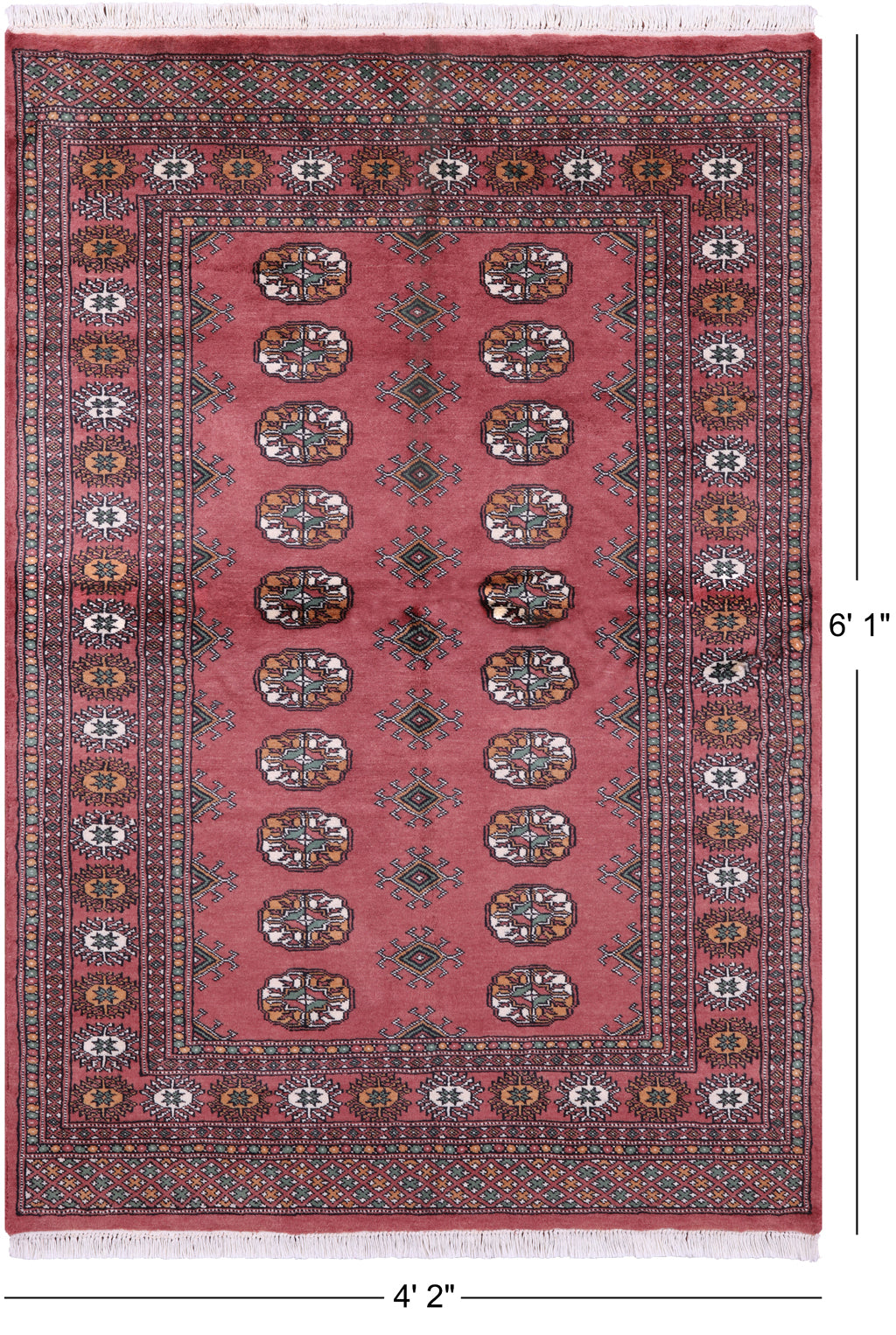 Rust Bokhara Hand-Knotted Wool Rug - 4' 2" X 6' 1"