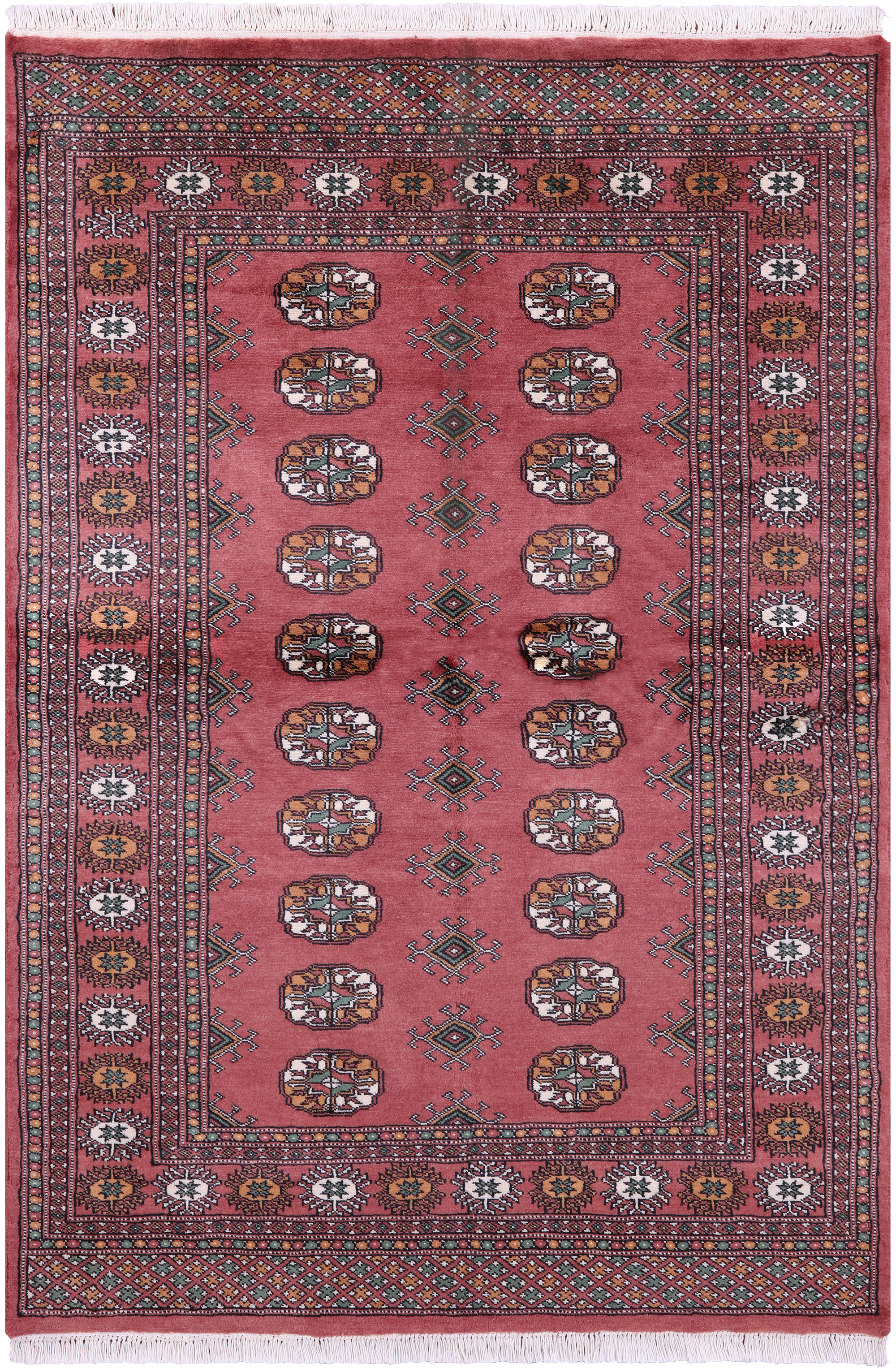 Rust Bokhara Hand-Knotted Wool Rug - 4' 2" X 6' 1"