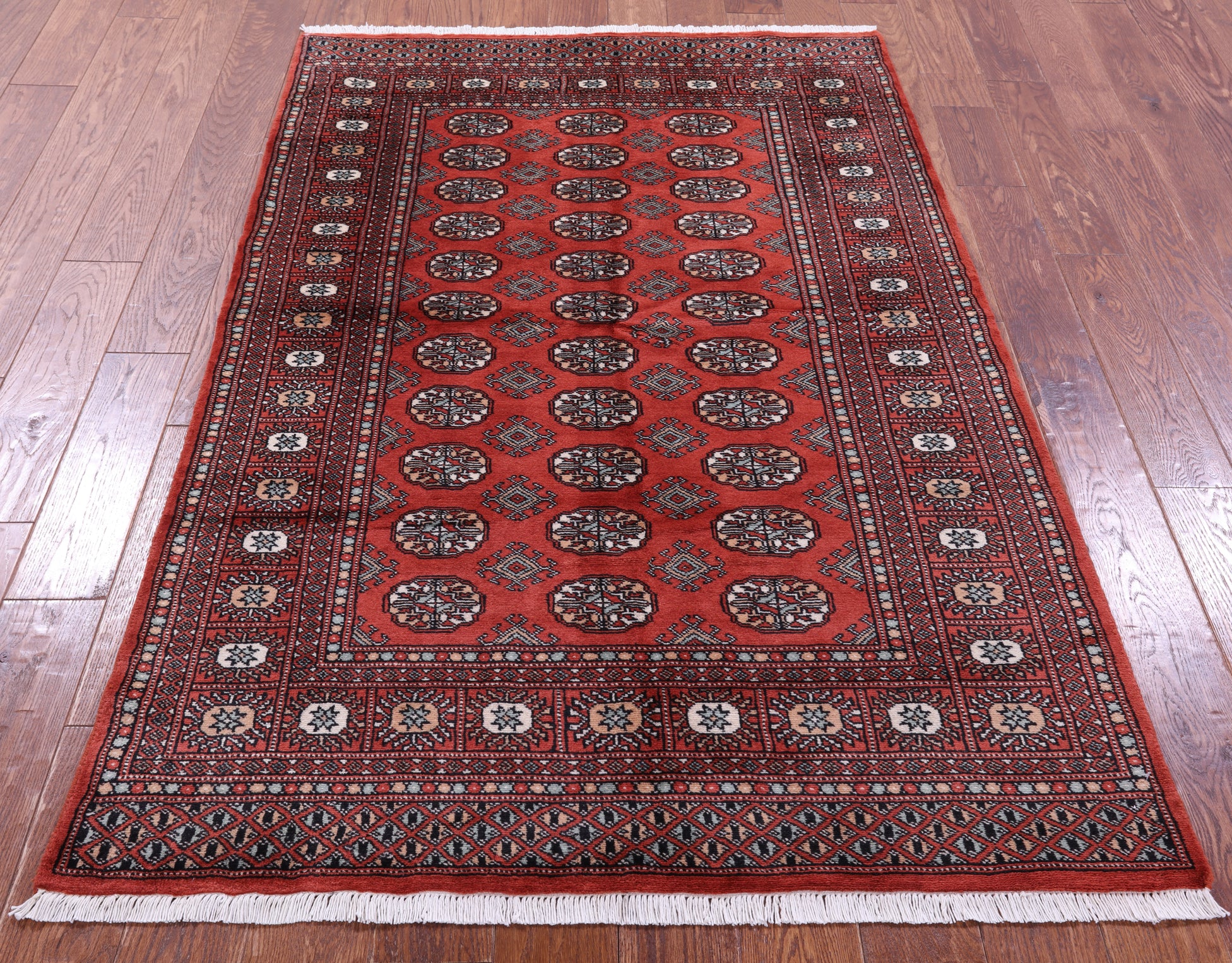 Rust Bokhara Handmade Wool Rug - 4' 0" X 6' 2"