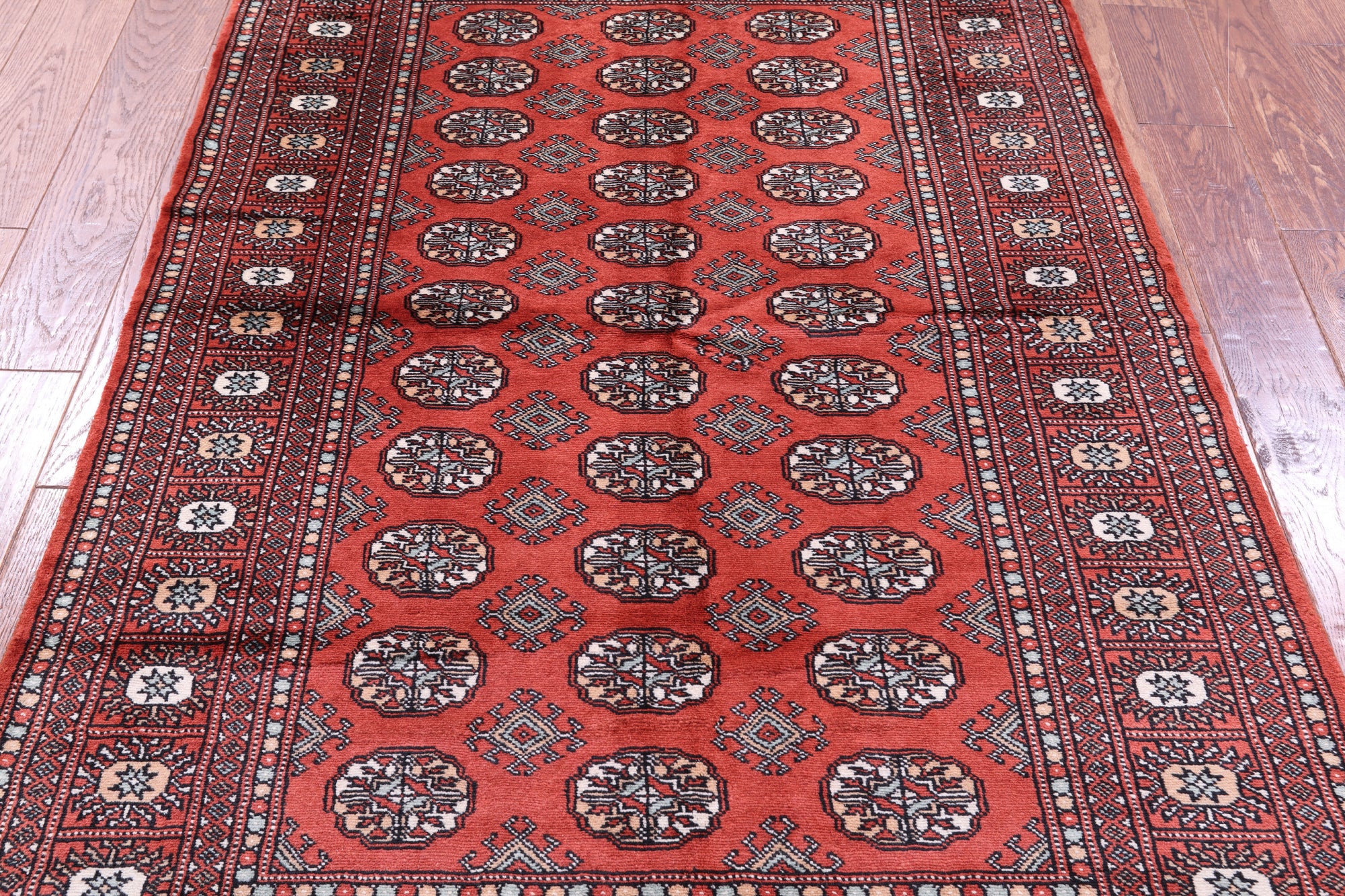 Rust Bokhara Handmade Wool Rug - 4' 0" X 6' 2"