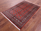 Rust Bokhara Handmade Wool Rug - 4' 0" X 6' 2"