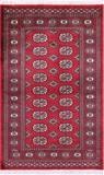 Red Bokhara Hand-Knotted Wool Rug - 3' 2" X 5' 0"