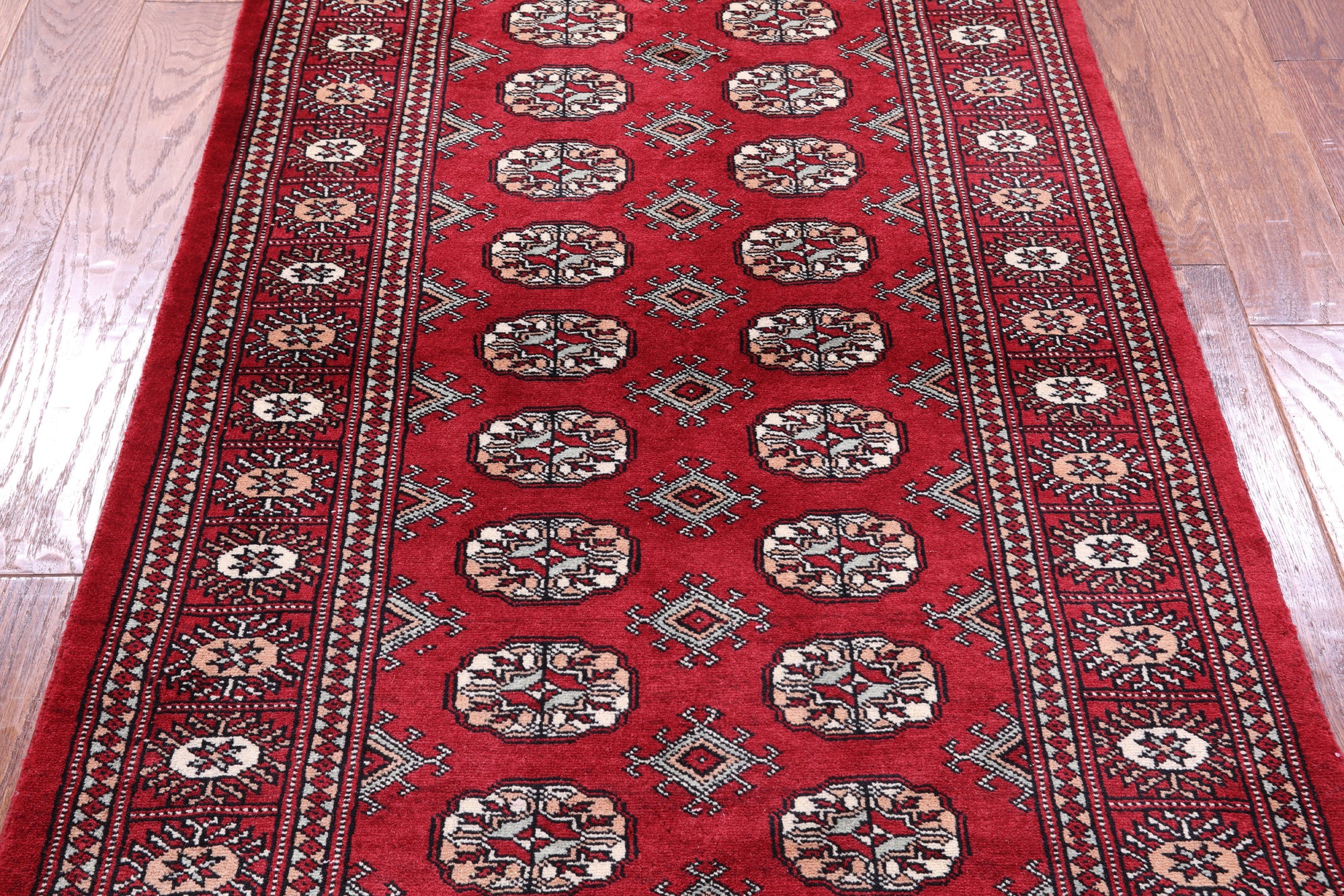 Red Bokhara Hand-Knotted Wool Rug - 3' 2" X 5' 0"