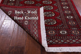 Red Bokhara Hand-Knotted Wool Rug - 3' 2" X 5' 0"