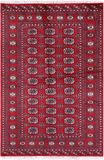 Red Bokhara Handmade Wool Rug - 4' 2" X 6' 3"