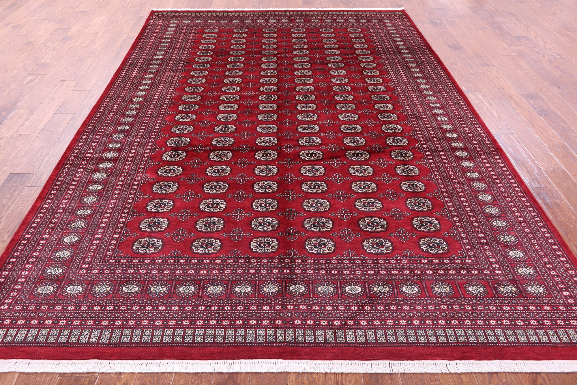 Red Bokhara Handmade Wool Rug - 8' 0" X 10' 10"
