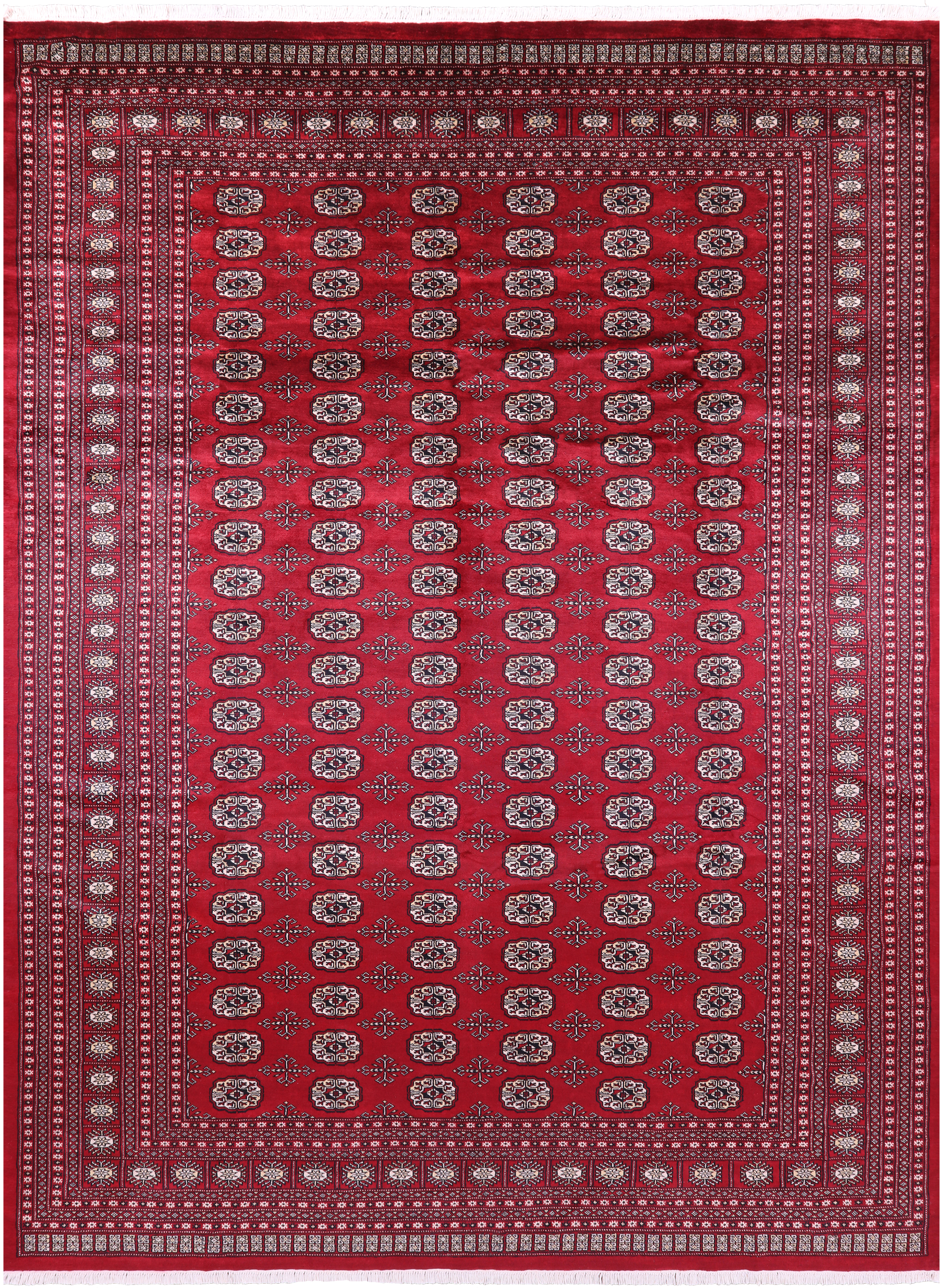 Red Bokhara Handmade Wool Rug - 8' 0" X 10' 10"