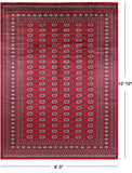 Red Bokhara Handmade Wool Rug - 8' 0" X 10' 10"
