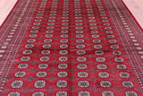 Red Bokhara Handmade Wool Rug - 8' 0" X 10' 10"