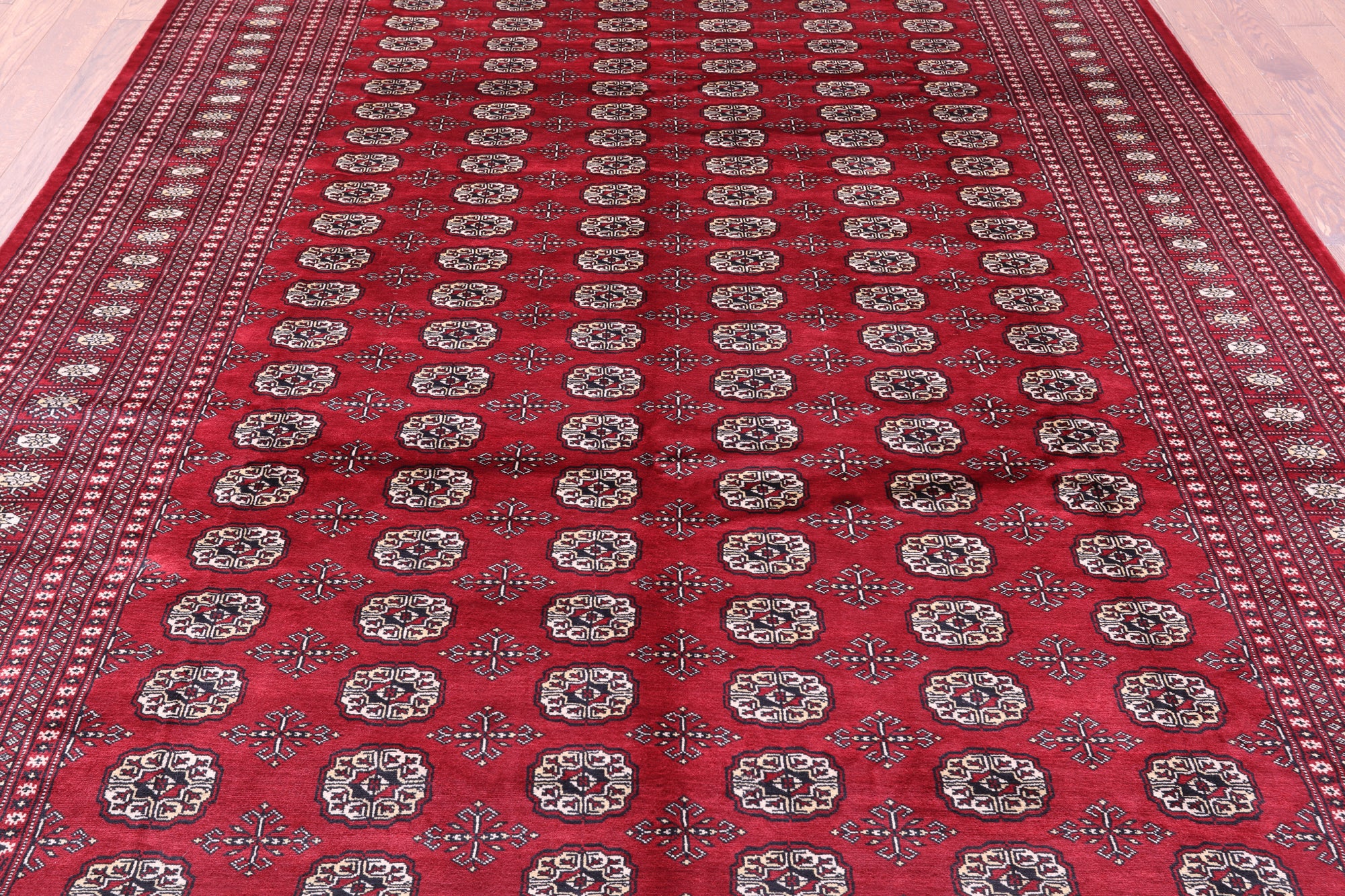 Red Bokhara Handmade Wool Rug - 8' 0" X 10' 10"