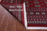 Red Bokhara Handmade Wool Rug - 8' 0" X 10' 10"
