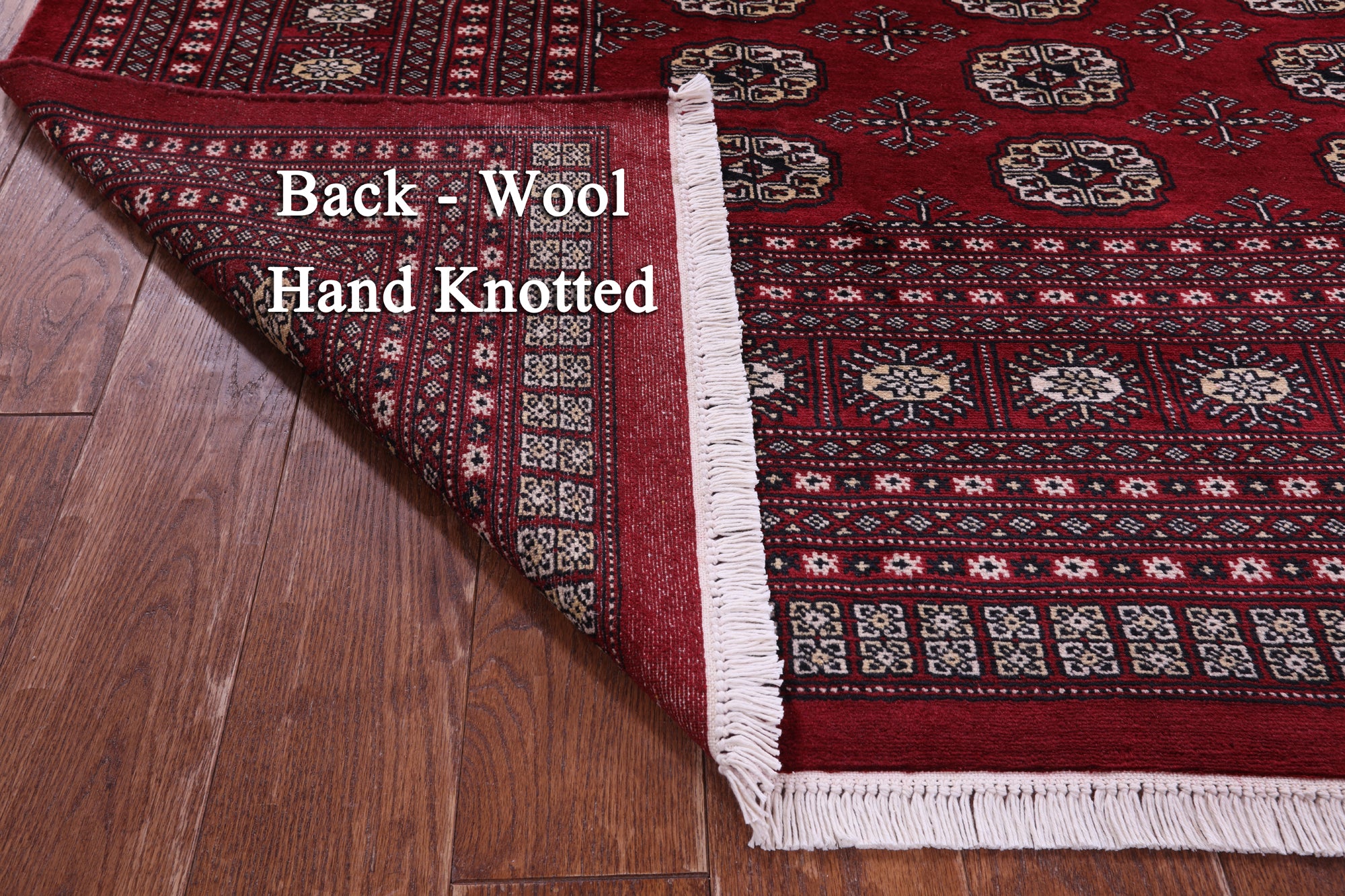 Red Bokhara Handmade Wool Rug - 8' 0" X 10' 10"
