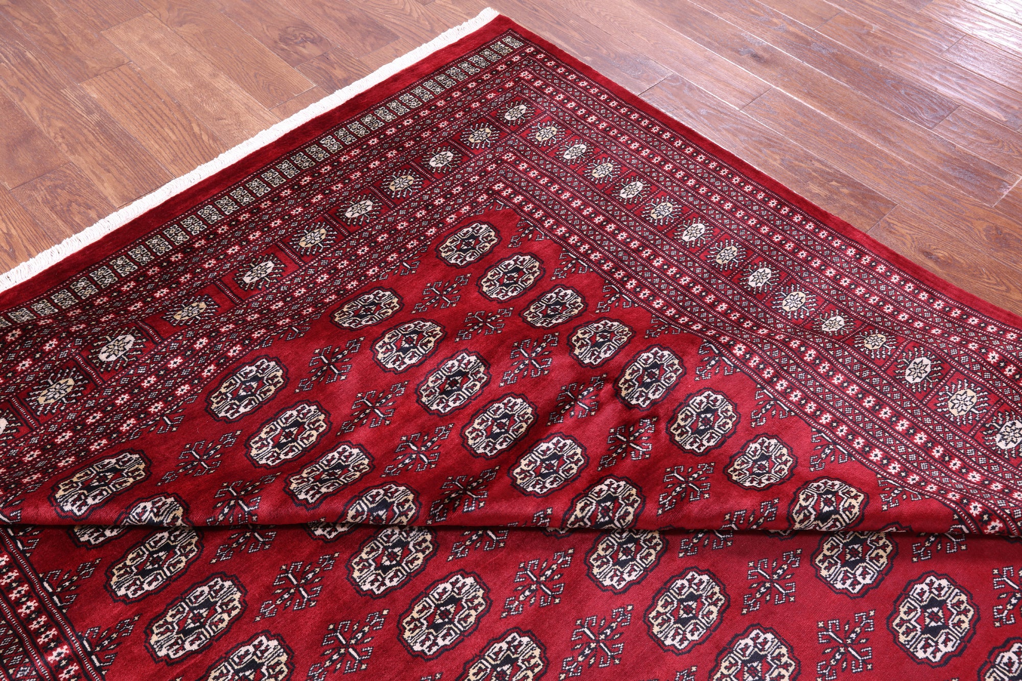 Red Bokhara Handmade Wool Rug - 8' 0" X 10' 10"