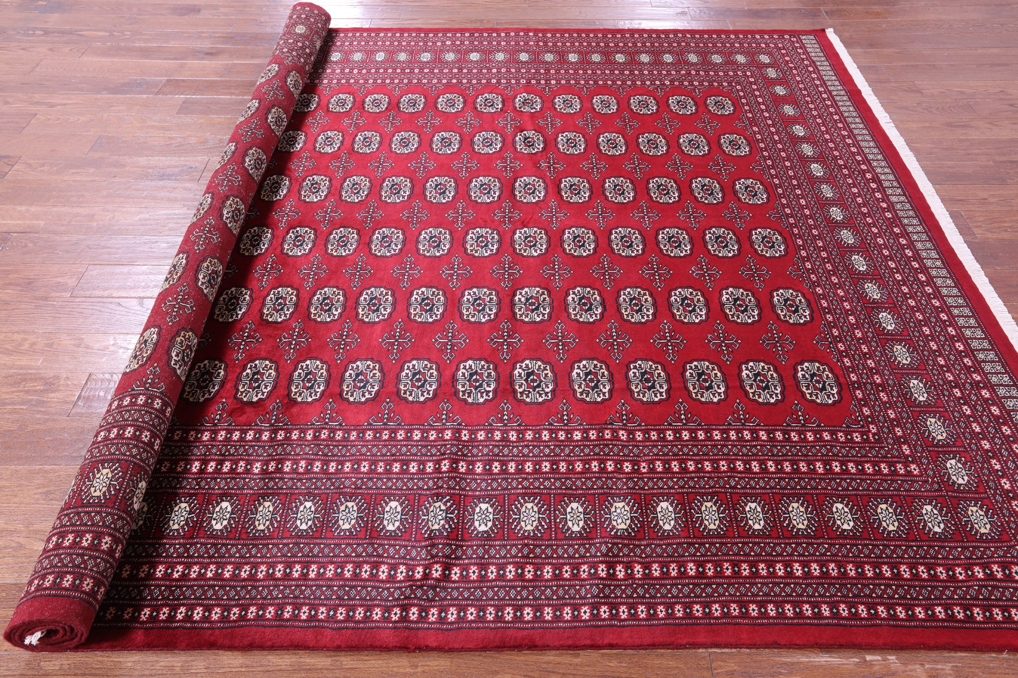 Red Bokhara Handmade Wool Rug - 8' 0" X 10' 10"