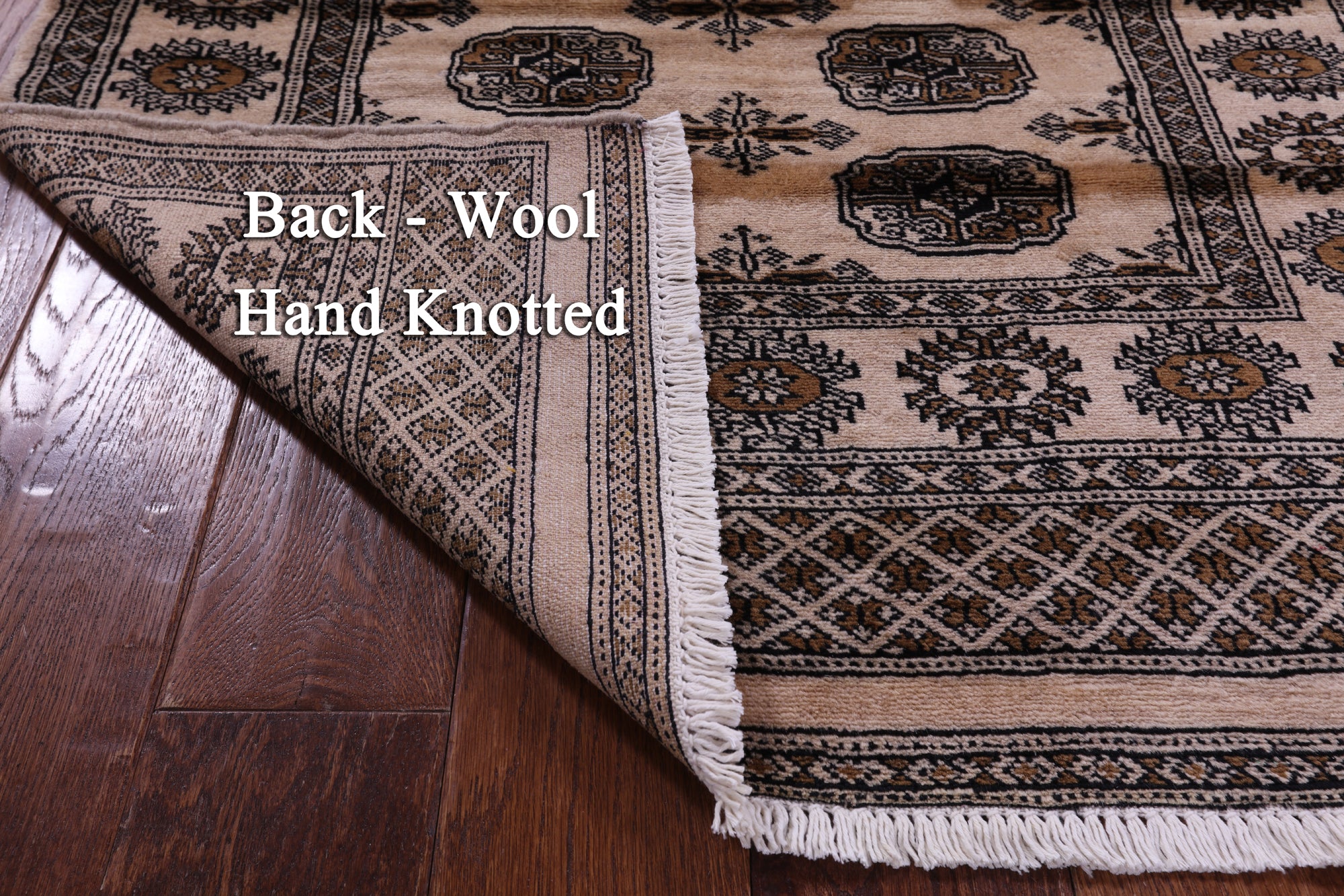 Ivory Bokhara Hand-Knotted Wool Rug - 3' 0" X 5' 0"