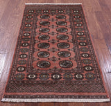 Rust Bokhara Hand-Knotted Wool Rug - 3' 1" X 5' 5"