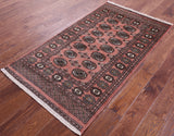 Rust Bokhara Hand-Knotted Wool Rug - 3' 1" X 5' 5"