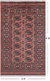 Rust Bokhara Handmade Wool Rug - 3' 0" X 4' 9"
