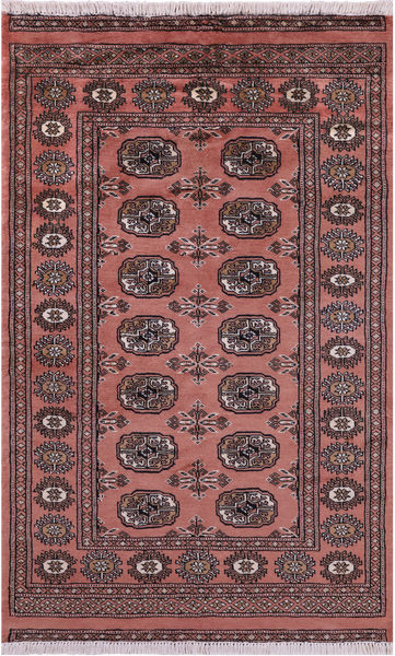 Rust Bokhara Handmade Wool Rug - 3' 0" X 4' 9"