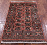 Rust Bokhara Handmade Wool Rug - 3' 0" X 4' 9"