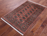 Rust Bokhara Handmade Wool Rug - 3' 0" X 4' 9"