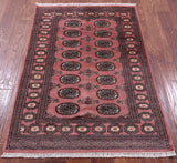 Pink Bokhara Hand-Knotted Wool Rug - 3' 1" X 4' 8"