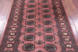 Pink Bokhara Hand-Knotted Wool Rug - 3' 1" X 4' 8"