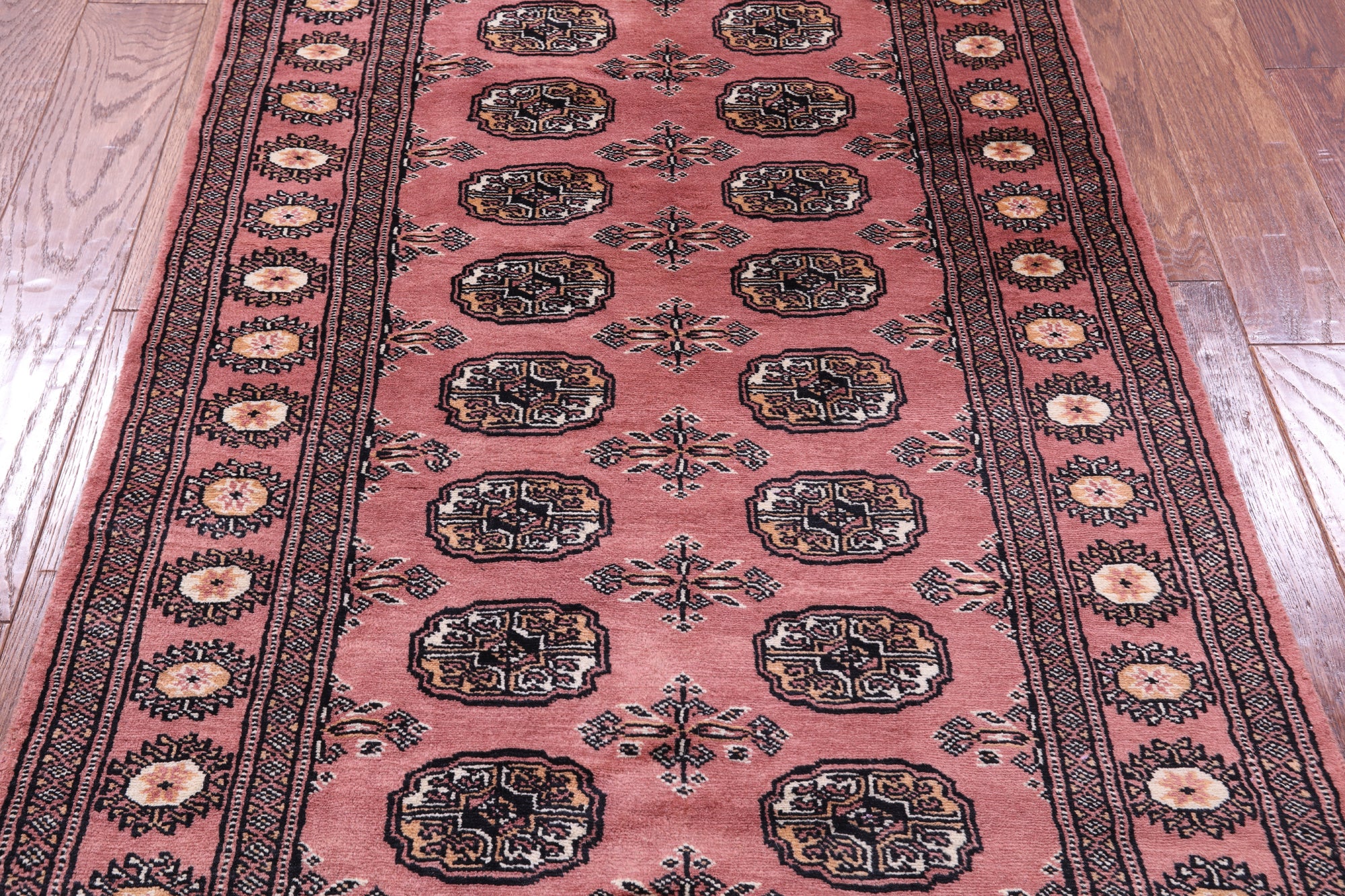 Pink Bokhara Hand-Knotted Wool Rug - 3' 1" X 4' 8"