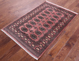 Pink Bokhara Hand-Knotted Wool Rug - 3' 1" X 4' 8"