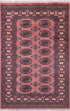 Pink Bokhara Hand-Knotted Wool Rug - 3' 1" X 4' 8"