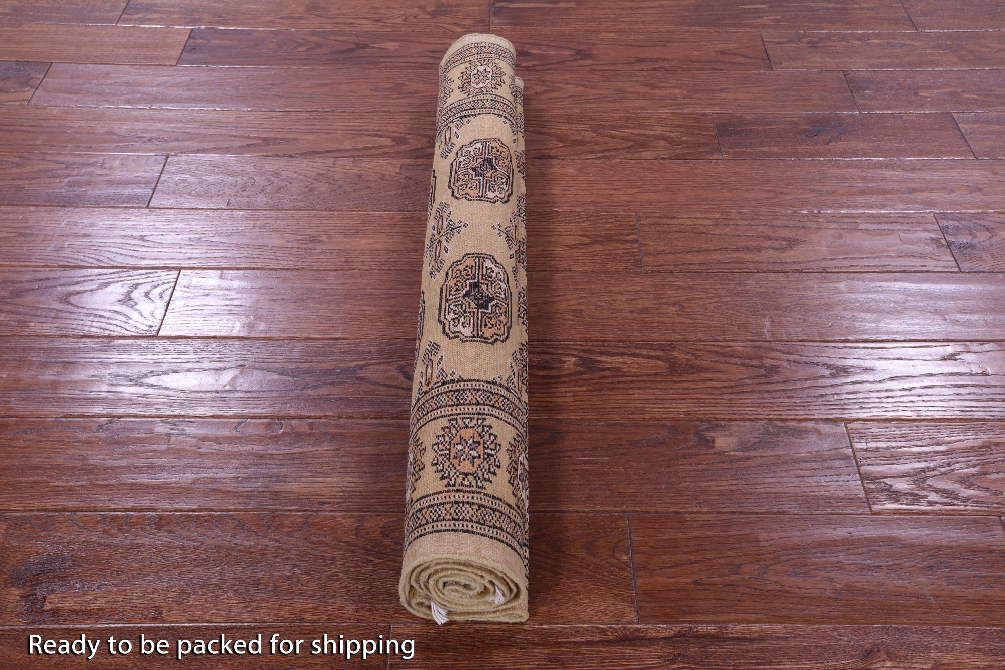 Olive Green Bokhara Hand-Knotted Wool Rug - 3' 1" X 4' 10"