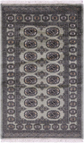 Green Bokhara Handmade Wool Rug - 3' 0" X 5' 0"