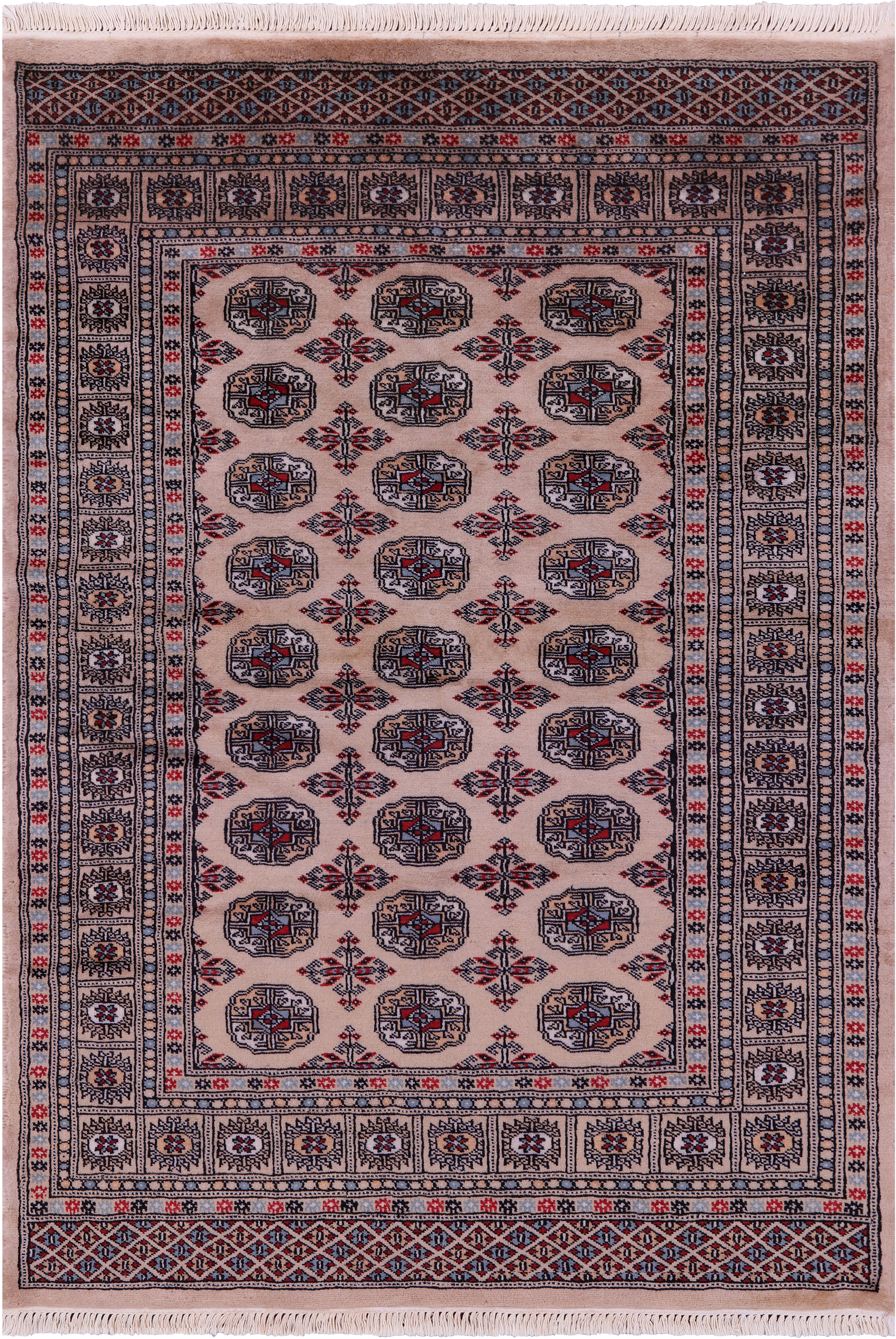 Brown Bokhara Hand-Knotted Wool Rug - 4' 2" X 6' 0"