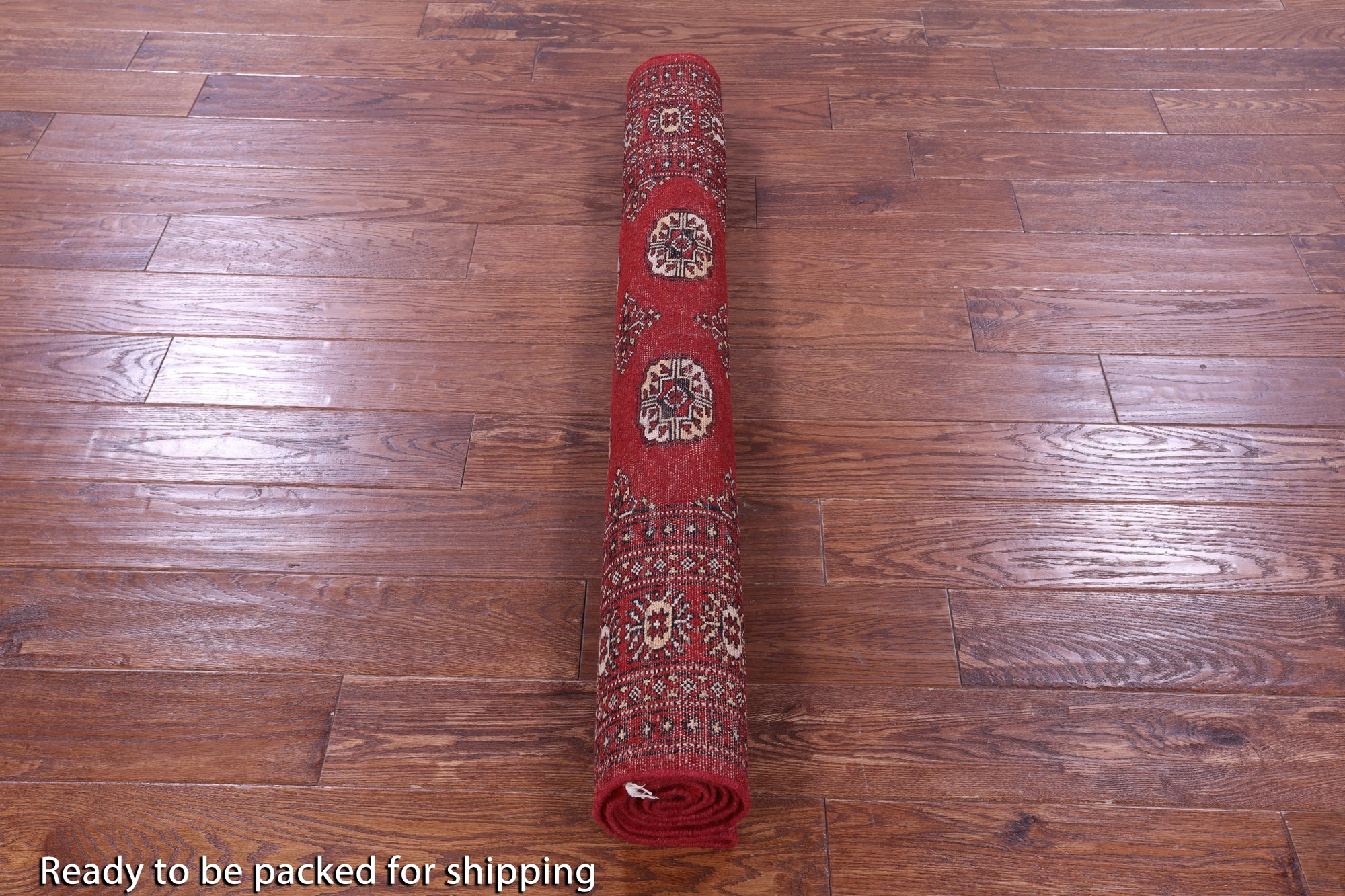 Red Bokhara Handmade Wool Rug - 4' 0" X 5' 10"