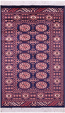 Navy Blue Signed Bokhara Handmade Wool Rug - 2' 6" X 4' 1"