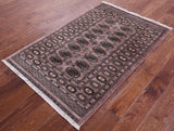 Brown Bokhara Handmade Wool Rug - 3' 2" X 4' 9"
