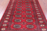 Red Bokhara Handmade Wool Rug - 3' 2" X 4' 10"